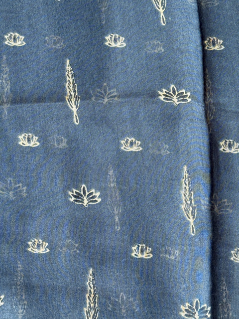 Zigzag Printed linen cotton saree