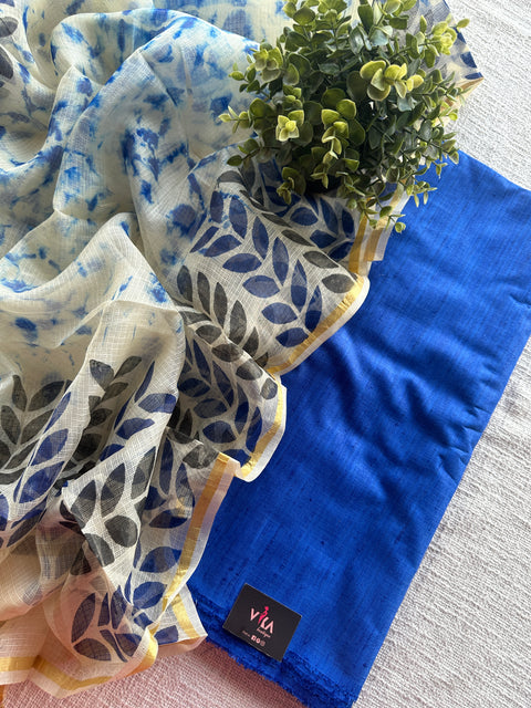 Royal blue Raw silk salwar suit material