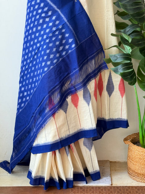 Handloom pure Ikat cotton saree