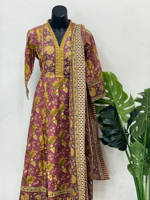 Printed anarkali readymade set