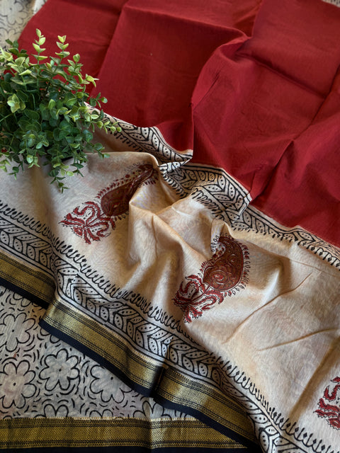 Maheswari border chanderi saree