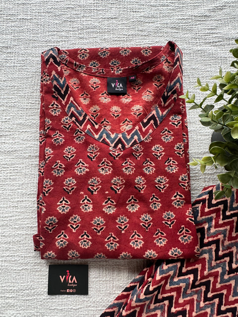 Ajrakh printed ready kurta pant