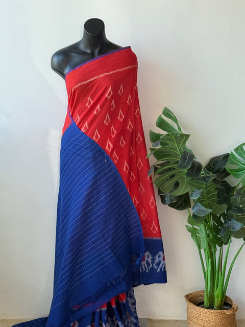 Handloom pure Ikat cotton saree
