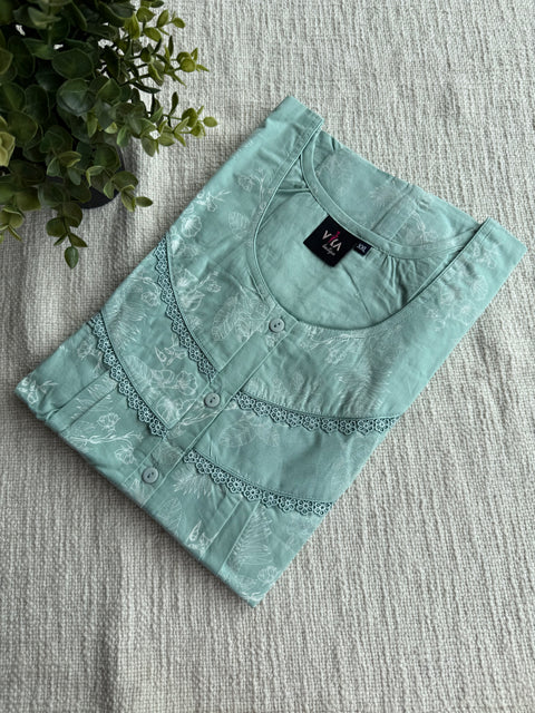 XXL size Printed Italian cotton nighty