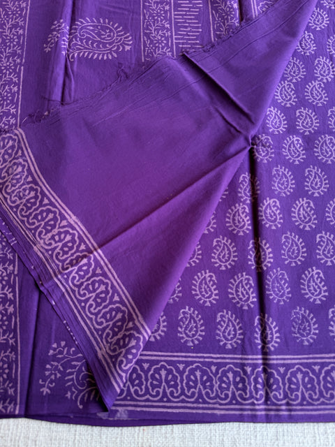 Printed mul cotton saree