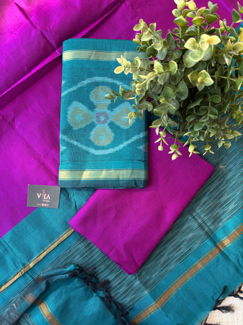 Pochampally poly cotton suit set