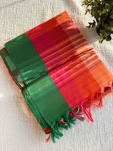 Multi-Coloured Silk Cotton Saree