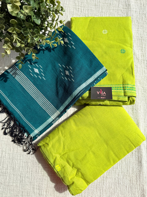 Jamdani Cotton suit set with dupatta