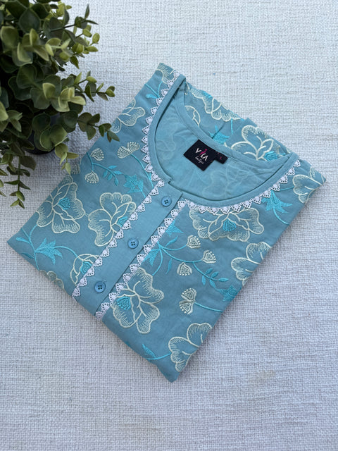 L and XL size Celebrity cotton Emb nighty