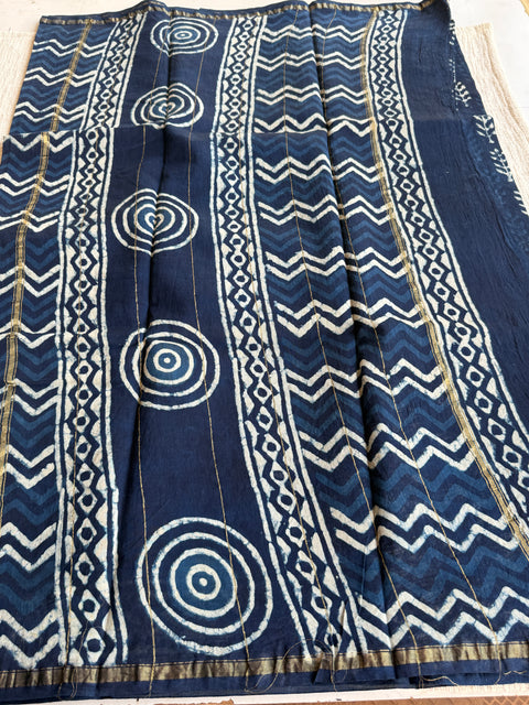 Bagru printed chanderi saree