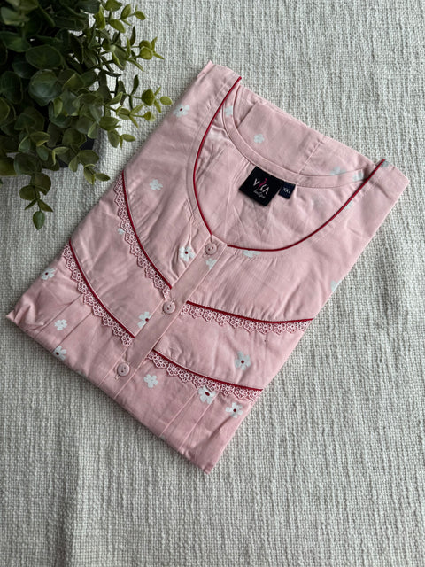XXL size Printed Italian cotton nighty