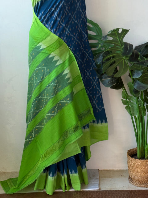 Handloom pure Ikat cotton saree