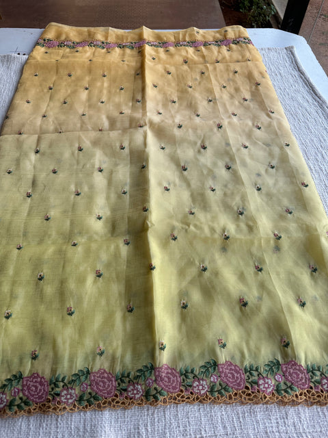 Cut work Crushed Gucchi silk saree