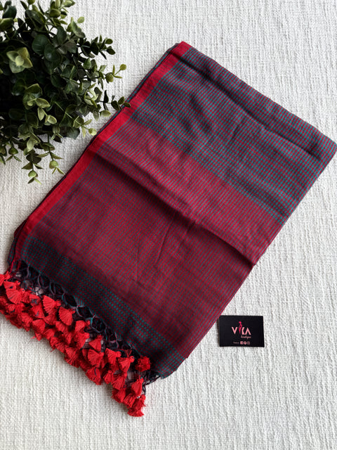 Small checked mul cotton saree