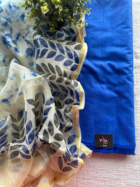 Royal blue Raw silk salwar suit material