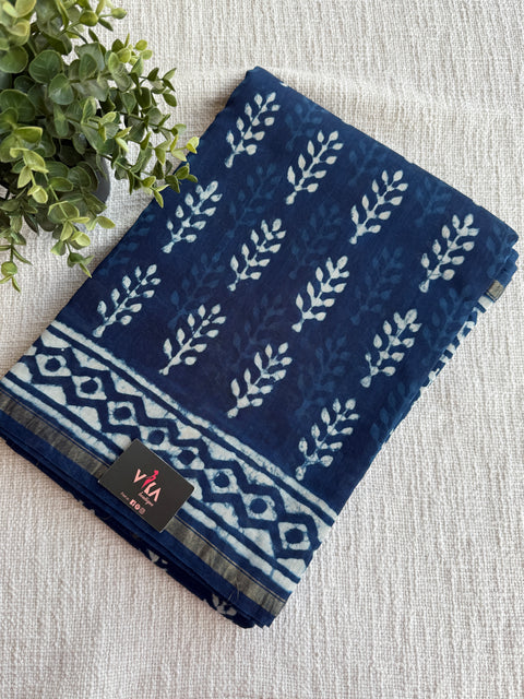 Bagru printed chanderi saree