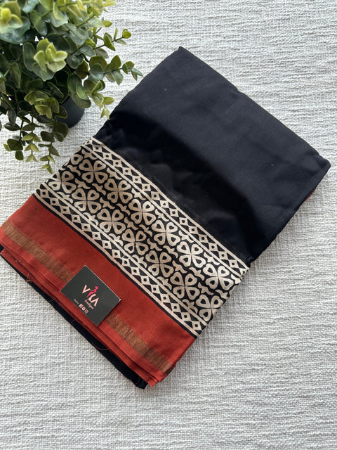 Bagru printed chanderi saree