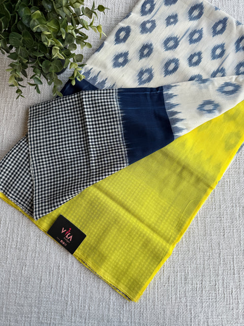 Handloom pure Ikat cotton saree