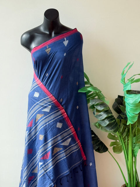 Handspun pure jamdani cotton saree