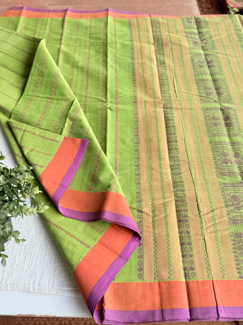 Light green chettinad Cotton saree
