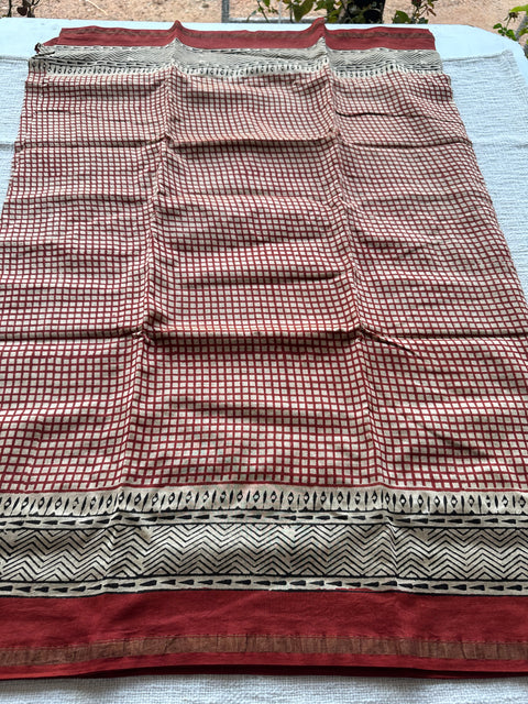 Bagru printed chanderi saree