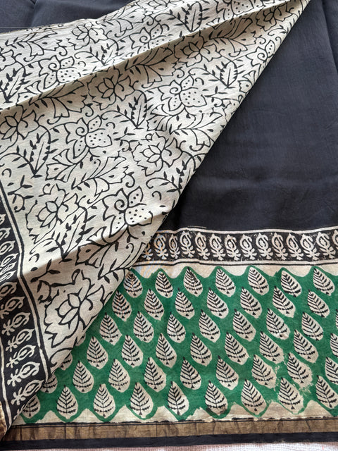 Bagru printed chanderi saree