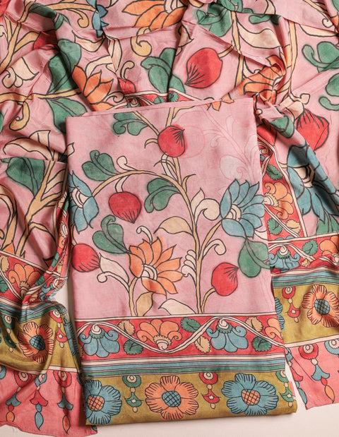 Kalamkari Printed dola silk suit material