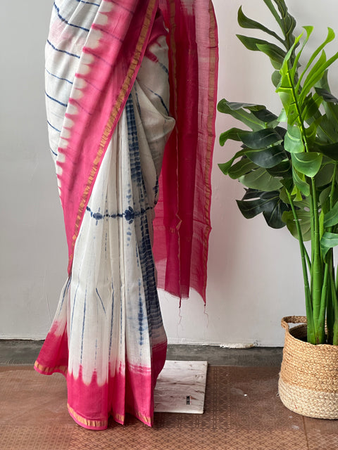 Bagru printed chanderi saree