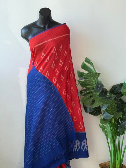 Handloom pure Ikat cotton saree