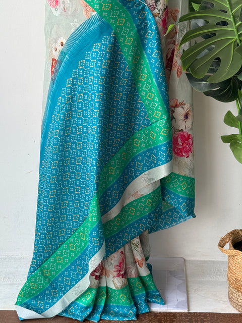 Printed crepe saree