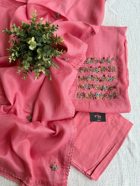 French knot kota silk suit material