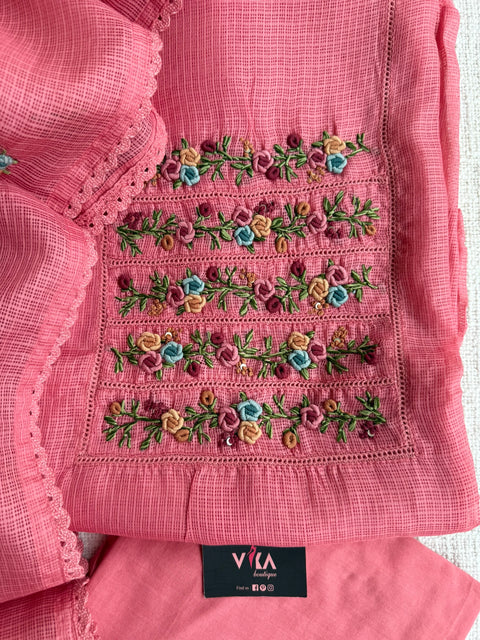 French knot kota silk suit material
