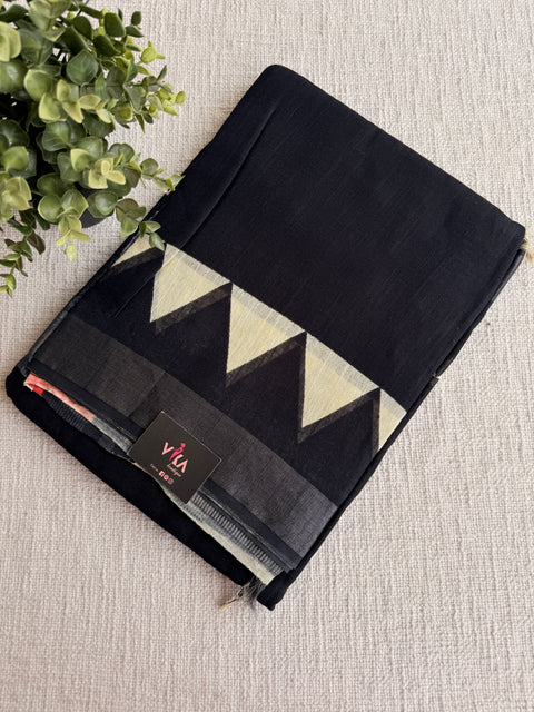 Printed linen cotton saree