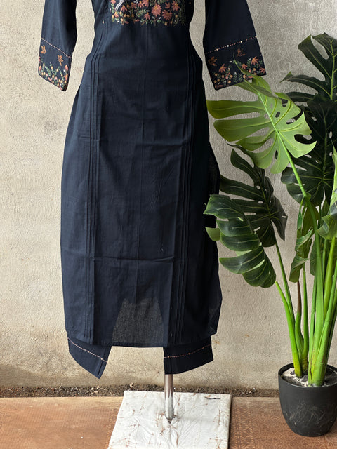 Midnight Blue emb kurti pant