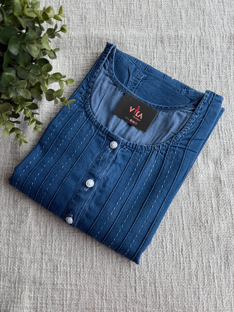 Embroidery Denim Nighty - Light