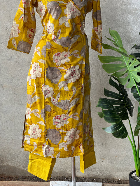 Angrakha printed cotton kurti pant