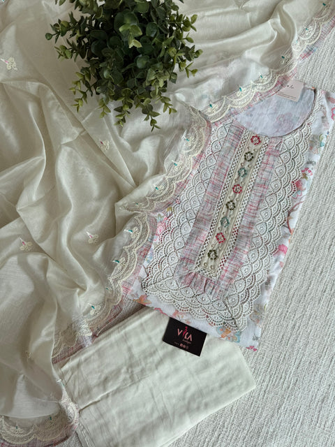 Printed cotton linen material