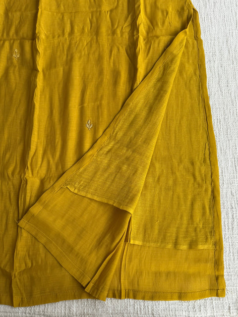 Embroidery mul chanderi kurta pant set