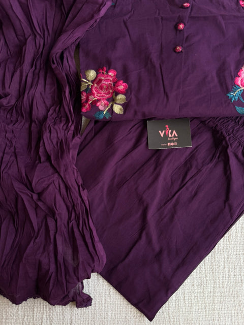 Embroidery pure cotton kurta pant set