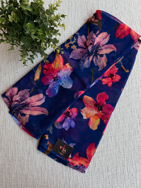 Floral printed pure chiffon saree