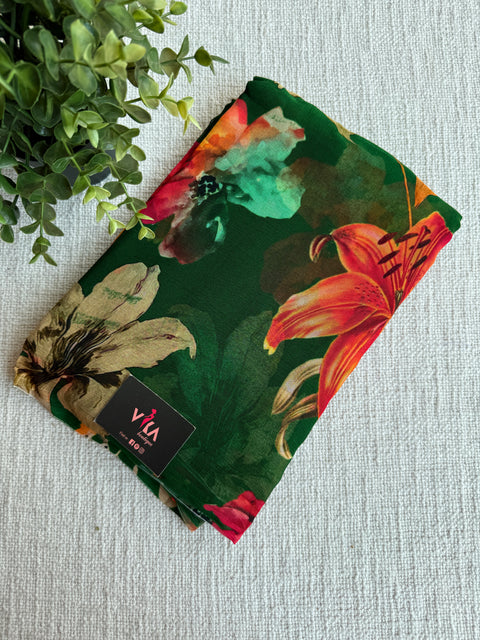 Floral printed pure chiffon saree