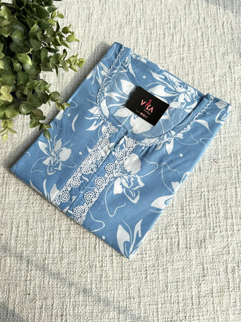 L and XL Size printed poly viscose nighty