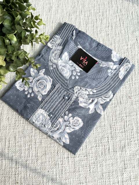 L and XL Size printed poly viscose nighty