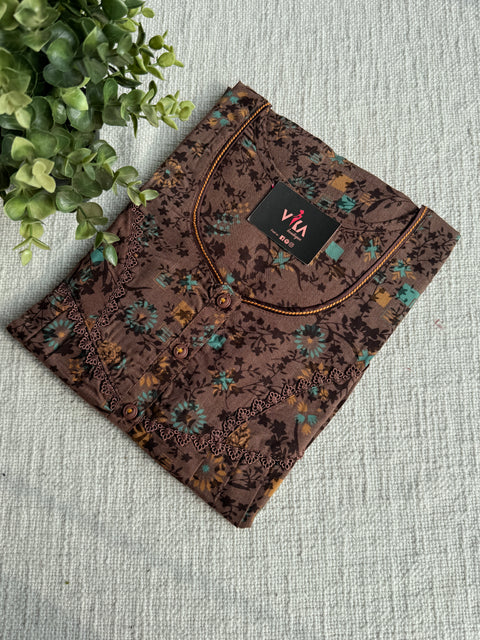 L and XL Size printed poly viscose nighty