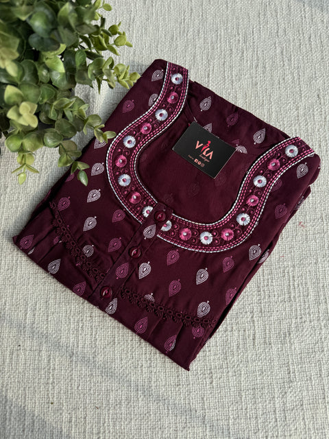 L and XL Size printed poly cotton nighty