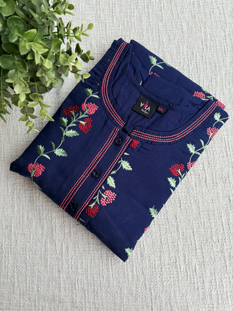 L, XL and XXL size Celebrity cotton Emb nighty