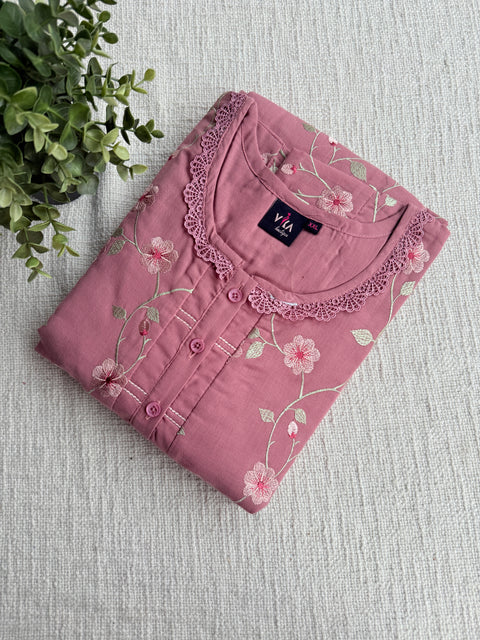 L, XL and XXL size Celebrity cotton Emb nighty