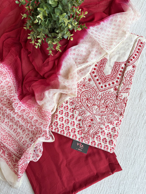 Chikankari cotton salwar suit material