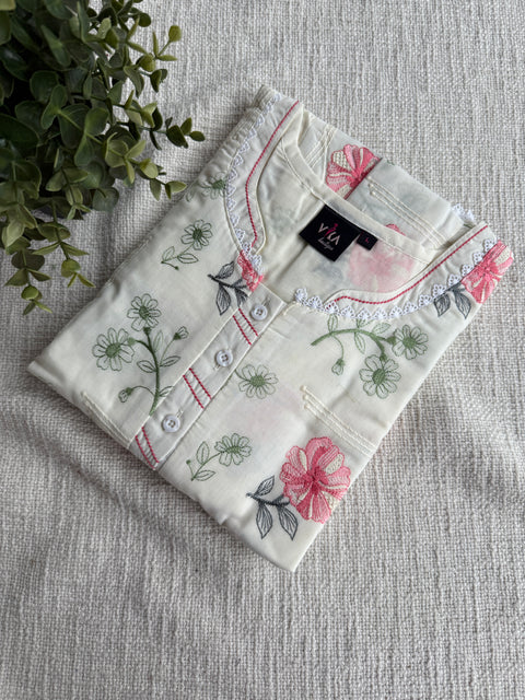 L and XL size Celebrity cotton Emb nighty