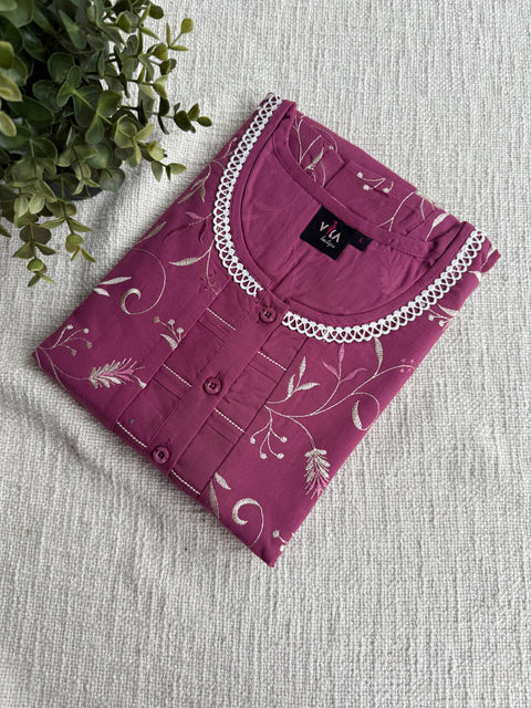 L and XL size Celebrity cotton Emb nighty